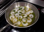 Crevettes saisies dans l'huile de menthe