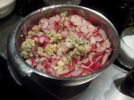 Gingembre, chou chinois radis, Stilton et herbes fraiches