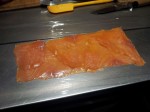 Saumon fume sur film alimentaire