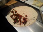 Tortilla, gorgonzola et melange aille