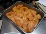 Aiguillettes de volaille marinees au curry