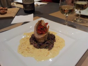 Ballotine de veau facon iberique, sauce vin blanc aux zestes d'orange