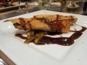 Batonnets croustillants de volaille, courgettes au wok et jus reduit de cuisson2