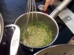 Ciboulette emincee et reduction de langoustines