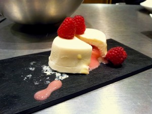Creme de chocolat blanc et insert fondant fraise