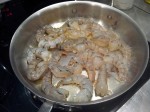 Gambas revenues dans la poele
