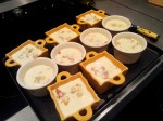 Preparation des clafoutis sales individuels
