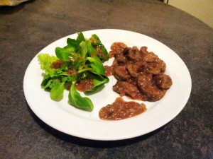 Salade tiede de rognons de veau