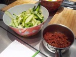 Tomates sechees et courgettes