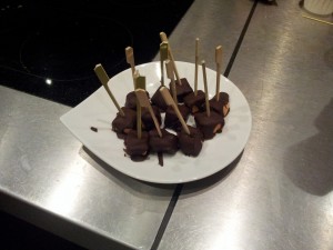 Sucette de foie gras au chocolat