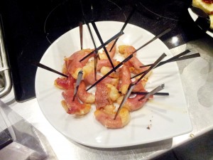 Pic de gambas au jambon cru et deglace au pastis2