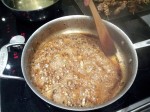 Deglacage du jus de cuisson des brochettes de filet mignon