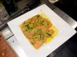 Saumon frais en marinade de concombre, citron vert et vinaigre de riz