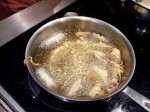 Tempura d'asperge en cuisson