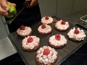 Sable a la creme de framboise et zeste de citron vert