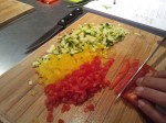 Courgette et poivrons en brunoise