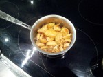 champignons en pré-cuisson dans le vinaigre