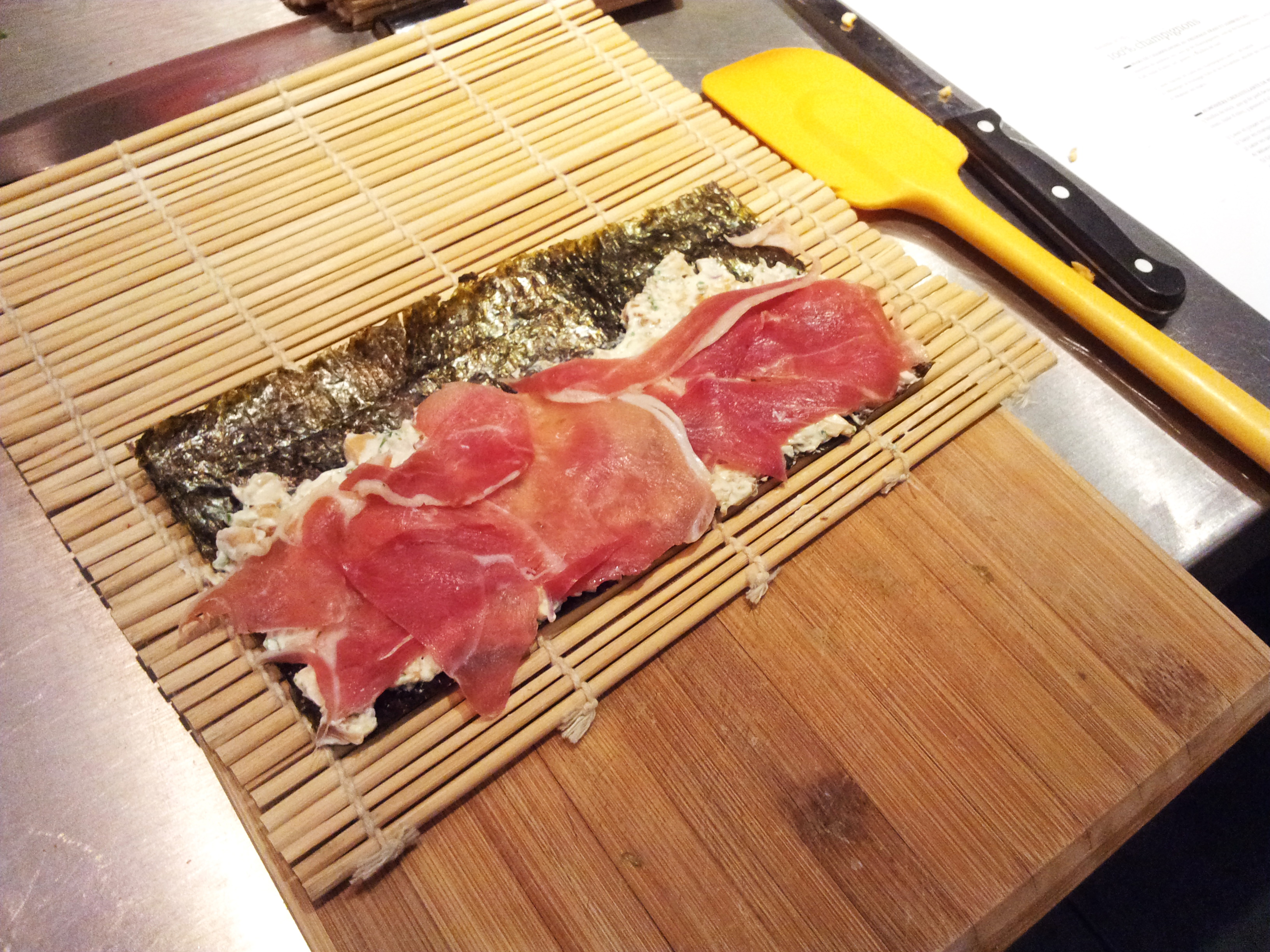 Maki de champignons au fromage frais et jambon cru Le coin des recettes