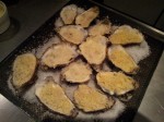 Huitres, sauce, chapelure et fromage