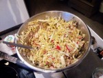 Salade de chou chinois, poire et radis assaisonnée
