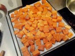 dés de saumon avant cuisson