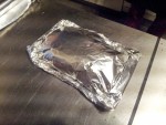 Papillotte de moules en cuisson