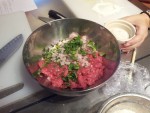 Préparation steak haché
