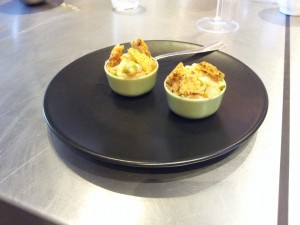 Crumble d'épices, tartare de saumon et endives braisées à l'orange 2