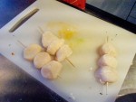 Brochette de Saint Jacques avant cuisson