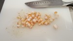 gambas cuites et coupées